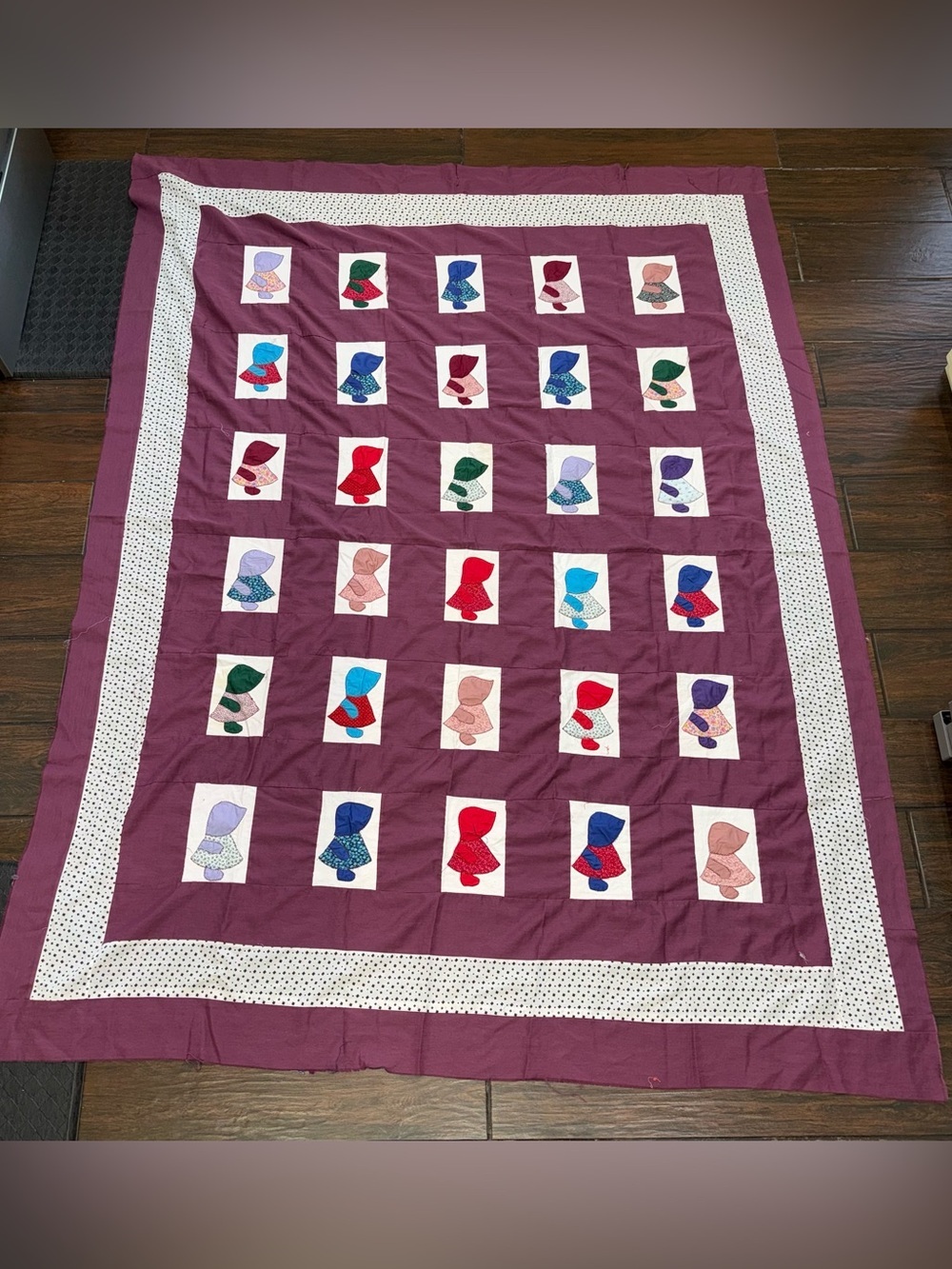 Sunbonnet Sue Unfinished Quilt Topper Project Quilt